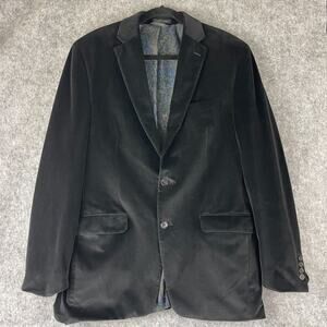 Lauren Ralph Lauren Velvet Blazer Sport Coat Mens 40L Black Smokers Jacket